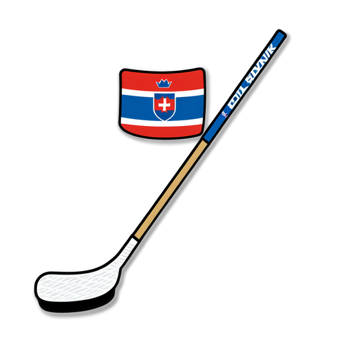 Nálepka vyjadřující hokejovou vášeň a týmového ducha Slovenska
