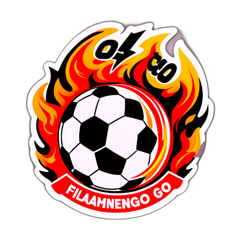 Adesivo com a Bola de Futebol e a palavra "Flamengo"
