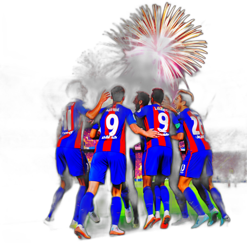 Levante-spillere feirer mål mot Barcelona