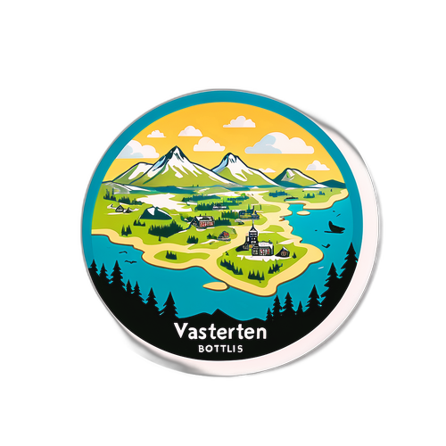 Styliserad karta över Västerbotten med kända platser