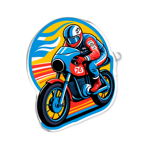 Sticker van een nostalgisch ontwerp van Frank Vandenbroucke's legendarische race