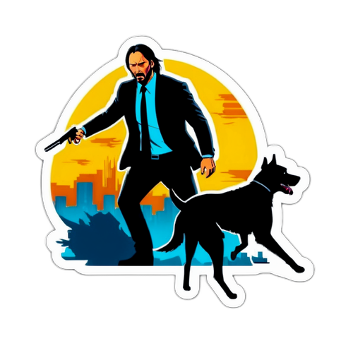 Intensiv klistermærke inspireret af John Wick