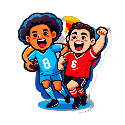 足球迷互相加油的貼紙