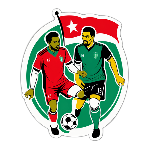 나이지리아와 모로코 축구 경기 스티커 디자인