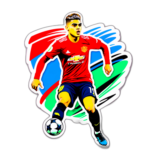 Pegatina de Andreas Pereira en acción