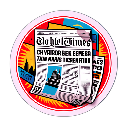 Adesivo Retrò Ispirato a The New York Times