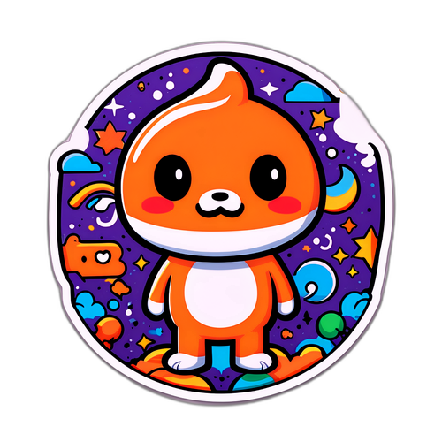 Sticker z retro logo Redditu z doodlami