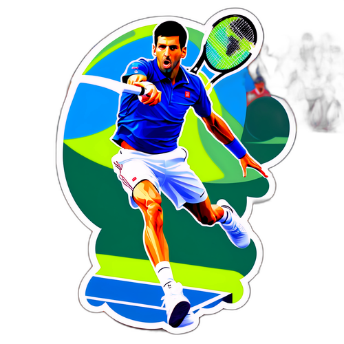 Stiker Novak Djokovic dalam Aksi