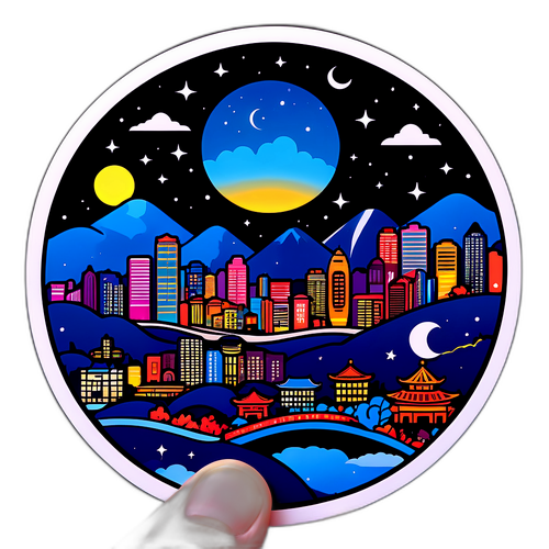神秘魅力的首爾夜景貼紙