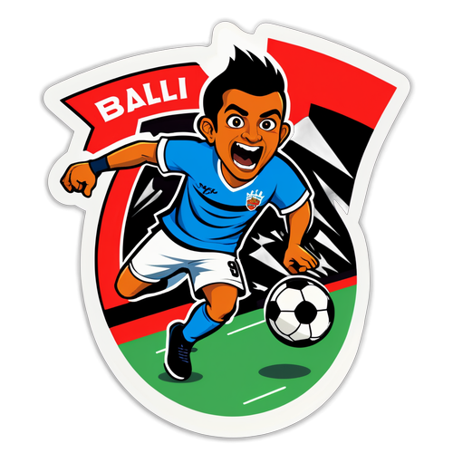 Stiker Dinamis Logo Bali United dengan Motif Sepak Bola