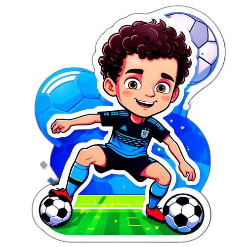 Stiker Bermain Sepak Bola