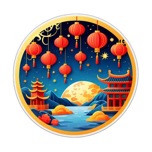 Sticker về mặt trăng và hình ảnh truyền thống trong lịch Âm