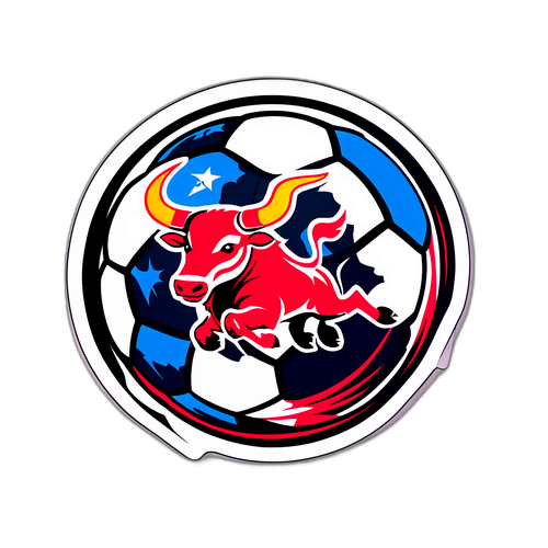 NY Red Bulls ve Inter Miami Logolu Sanatsal Futbol Topu Stickerı