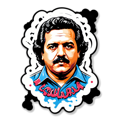 Un adesivo strabiliante dell'eredità di Pablo Escobar