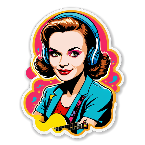 Sticker z Majką Jeżowską w stylu pop-art