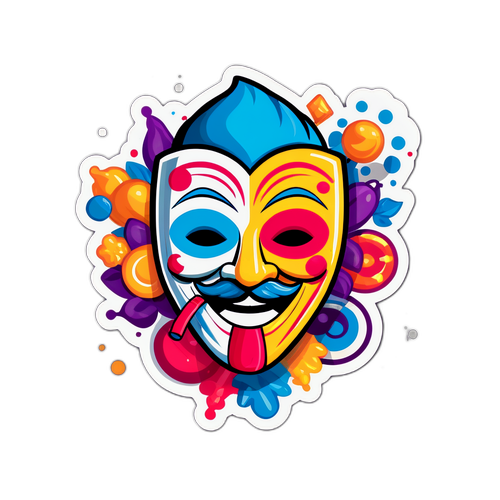 Autocollant comique avec des éléments de théâtre