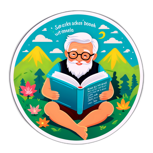 Jaśek Kapela czytający książkę w naturze