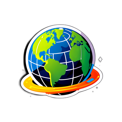 Уникальная концепция с глобусом, обернутым спутниками Starlink