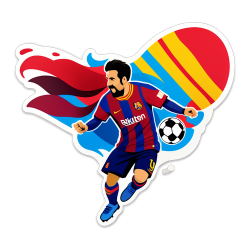 Sticker eines Fußballspiels zwischen Barcelona und einer anderen Mannschaft