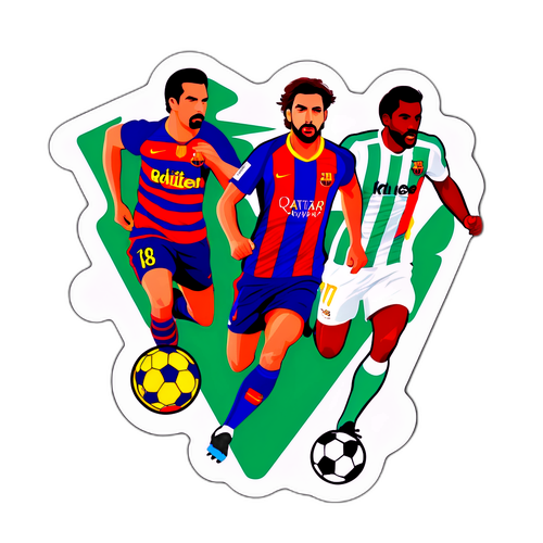 Привабливий наліпка з футбольними гравцями Ельче та Барселони