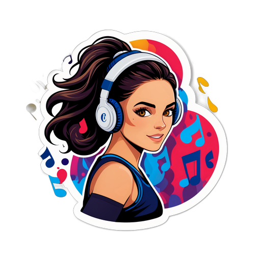 Adesivo Vivace di Emma Navarro con Note Musicali