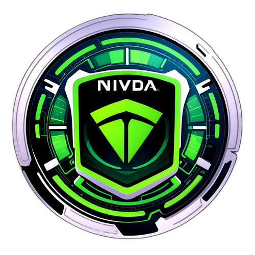 NVIDIA의 AI 혁신을 표현한 현대적 기술 스티커 디자인
