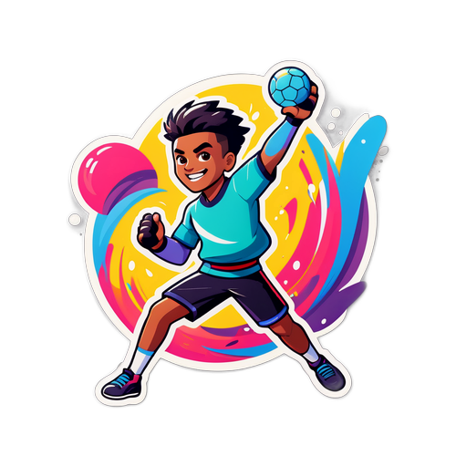 Vibrantní ilustrace Kamu při sportu