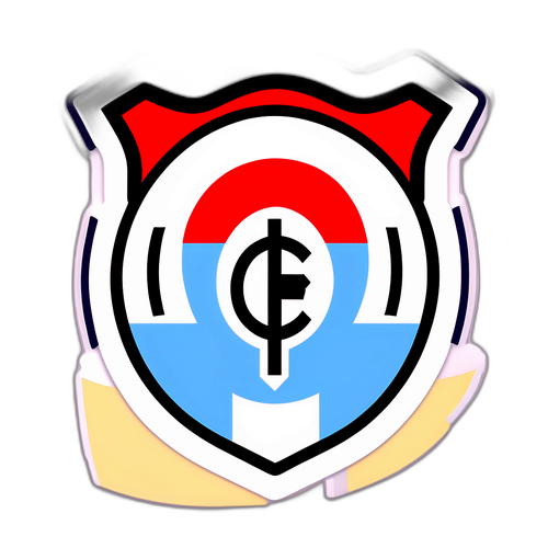 Futbol Alanında Arjantin Bayrağı Renkleri ile Stilize Edilmiş River Plate Logosu