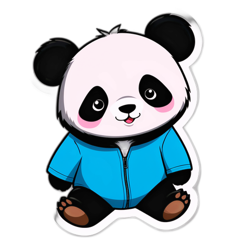 Søt panda-klistremerke