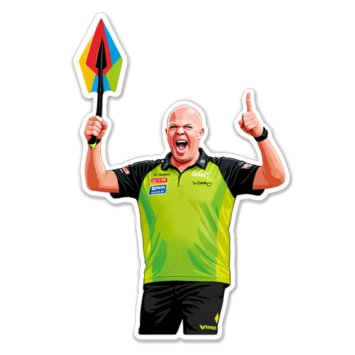 Kleurrijke sticker van Michael van Gerwen