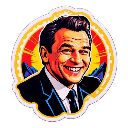 Nálepka Vojtěcha Dyka s filmovou obrazovkou