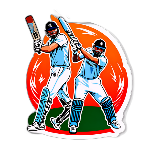 Sticker ya Timu za Kriketi za Uingereza na India
