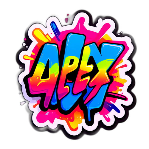 Наклейка с надписью 'Apex' в стиле граффити
