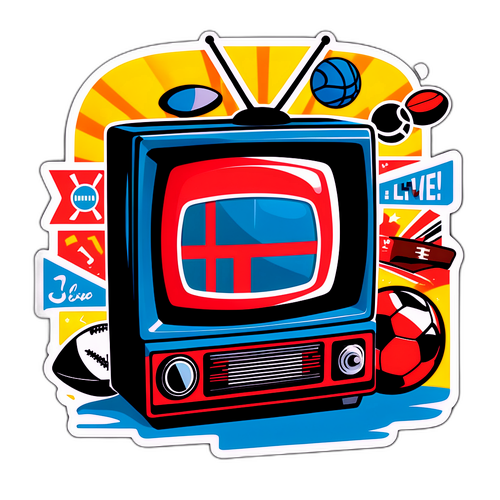Sticker design Prima Sport 1 Live cu televizor retro