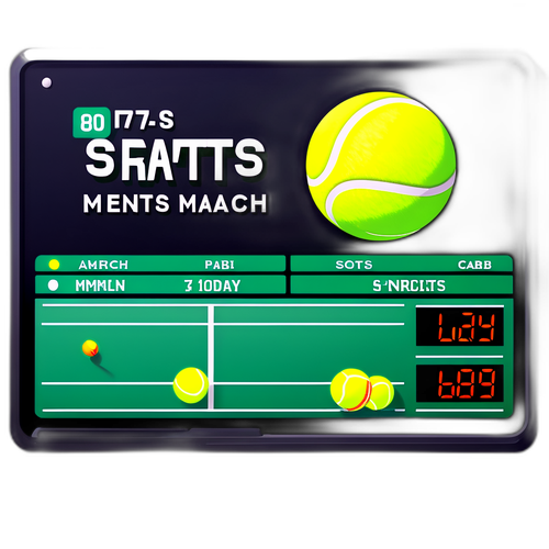 Enerhikong Sticker ng Mga Pinakabagong Iskor sa Tennis