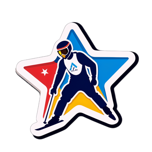 Simbol de schi alpine și stea