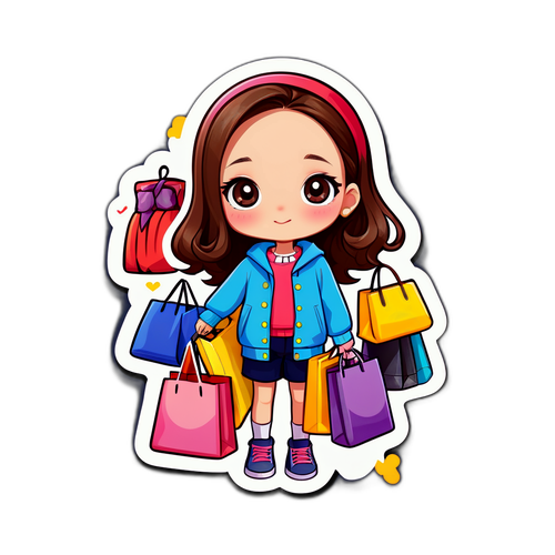 유나의 패션 쇼핑 스티커