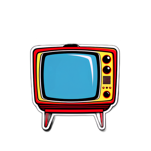 Televisión retro que emite rayos de emoción