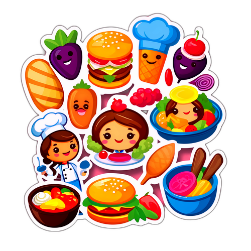 Gurme Yemek Figürleri Sticker
