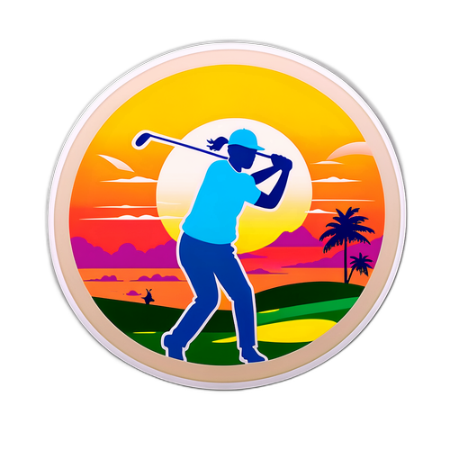 Pemain Golf dengan Latar Matahari Terbenam di LPGA Maybank 2025