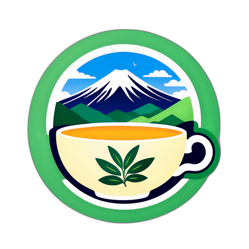 静岡茶のシンプルなティーカップデザイン