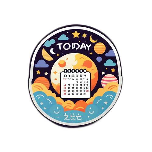 Hình dán lịch tháng âm dương dễ thương