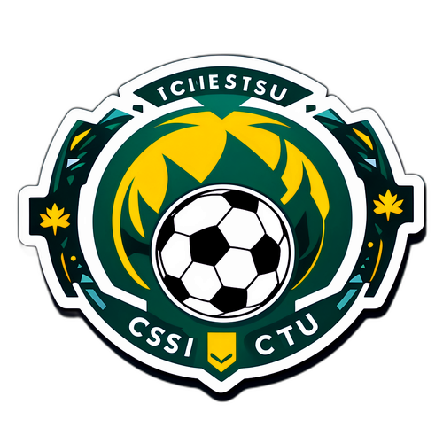 Logo artistic CSU cu mingea de fotbal