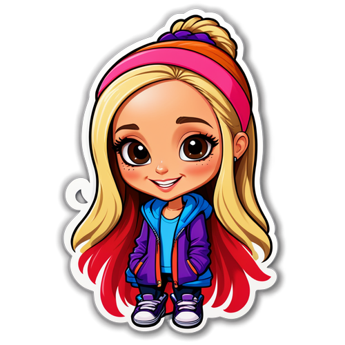 Vrolijke Amanda Bynes Cartoon Sticker