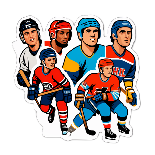 Nostalgisk klistermärke för SHL med ikoniska spelare