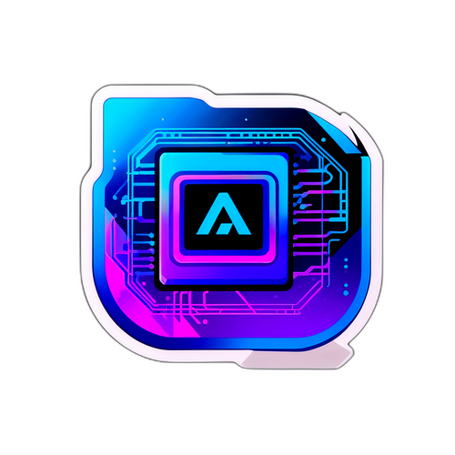 Sticker met stijgende grafiek van AMD-aandelen