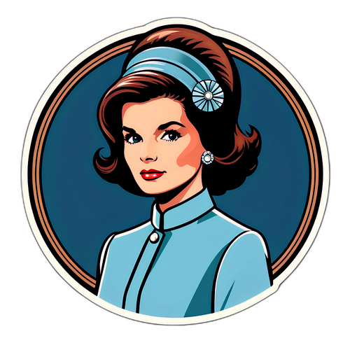 Elegancka naklejka Jackie Kennedy w stylu Art Deco