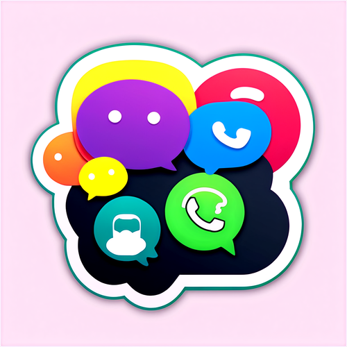 Adesivo Quirky WhatsApp con Bubbole di Chat ed Emoji