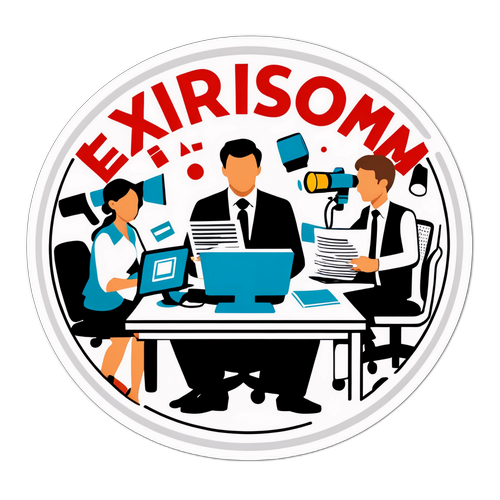 Nyhetsrom med journalister i aksjon