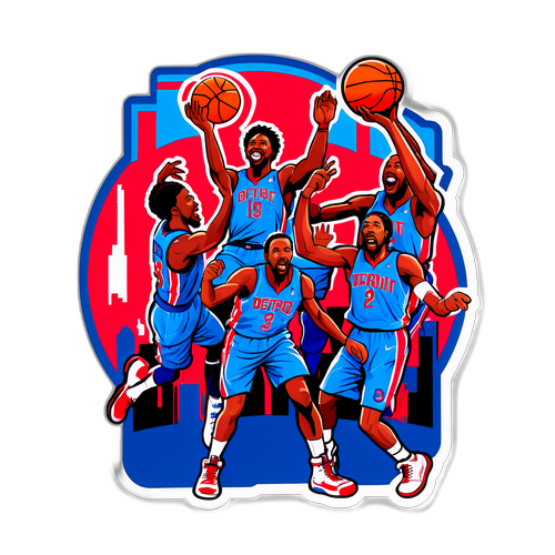Exciting Detroit Pistons Game Scene Sticker
